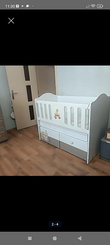 bewiy: Uşaq beşiyi – “Little Bear” dizaynlı, ağ rəngdə - Material: möhkəm — 2