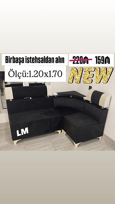 divan usdukleri: Məhsul: L‑şəkilli mətbəx/otaq üçün künc divan - Rəng: qara və krem — 1