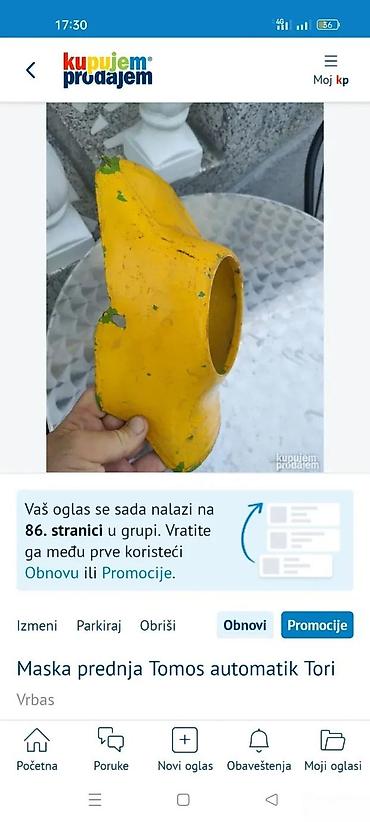 Karoserija: MASKA TOMOS TORI I TOMOS | Zuta za tori 30e. bela za tomos 40e — 3