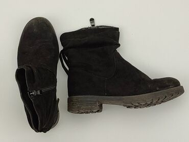 stradivarius czarny top: High boots 33, Used