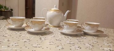 çay serviz: Çay dəsti, rəng - Ağ
