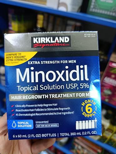 аппликатор: Набор для стимуляции роста волос: Minoxidil 5% Kirkland + дермароллер — 8