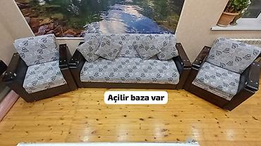 Divan və kreslo dəstləri: İşlənmiş, Divan, 2 kreslo — 1