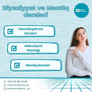 maşın diaqnostika kursları: Repetitor | Riyaziyyat, Məntiq | İmtahanlara hazırlıq, Abituriyent hazırlığı