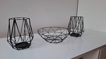 Sveće i svećnjaci: JYSK Dva Svećnjaka NORDIC Ø16xV19cm crna + Sinsay ukrasna činija crna — 7