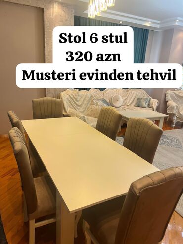 Çarpayılar: ✅️Sifarisle stol stul desti ✅️Stol 6 eded stul 320 azn Stol acilan