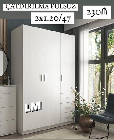 Uşaq və gənc otağı üçün dəstlər: Açılan, 4 qapılı Düz dolab, Şifonyer