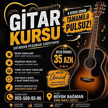 Digər kurslar: Gitar kursu – sıfırdan peşəkar səviyyəyə! Xidmətin xüsusiyyətləri: - — 1