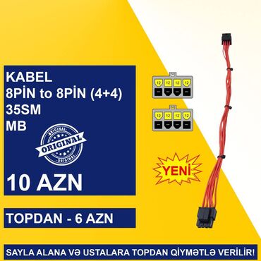 Digər kompüter aksesuarları: Kabellər "4/8/24pin/MOLEX CPU/MB Original" SAYLA ALANA VƏ USTALARA — 12