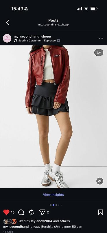 ic geyim: Dəri kurtka, Bershka, S — 6
