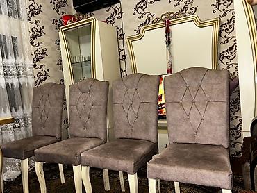 chair: Qonaq otağı üçün, İşlənmiş, Açılan, Oval masa, 6 stul — 6