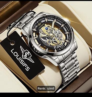 rolex qol saati: LOUISIFS mexaniki skelet kişi saatı - Korpus və qolbaq: polad — 3