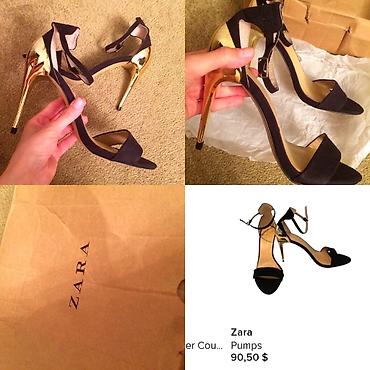 Basanoşka və səndəllər: Zara, Ölçü: 36, rəng - Qara, Yeni — 1