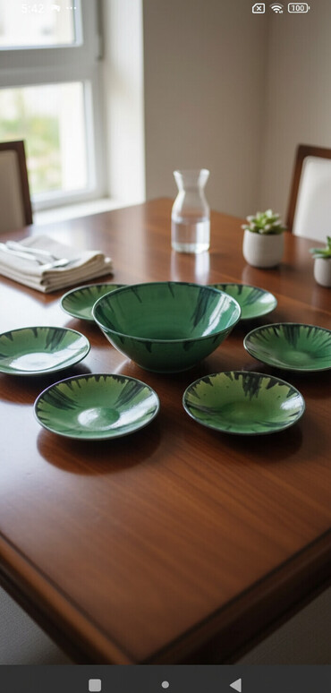 Nahar dəstləri və servizlər: Nahar dəsti, rəng - Yaşıl, Keramika — 1