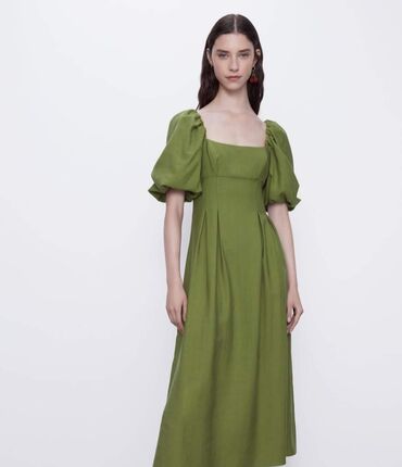 ninia polovne haljine: Zara L (EU 40), bоја - Maslinasto zelena, Drugi stil, Kratkih rukava