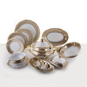 Nahar dəstləri və servizlər: Nahar dəsti, rəng - Qızılı — 22