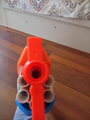 nerf oyuncaq silahlar: Nerf oyuncaq tapançası – 6 lüləli dart atıcı - Rənglər: mavi, ağ və — 2