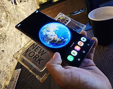 note 2: Samsung Galaxy S22 Ultra, Б/у, 128 ГБ, цвет - Черный, 1 SIM, eSIM, 2 SIM — 1
