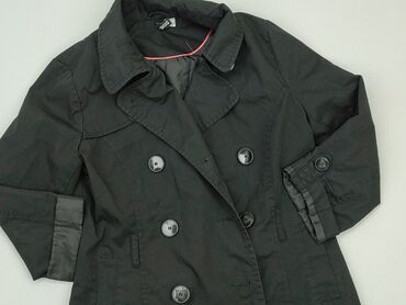 czarne bluzki bez ramiączek: Płaszcz Damski, H&M, L, stan - Bardzo dobry