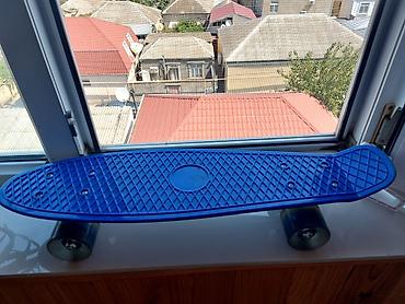Mavi rəngli mini kruyzer skeytbordu - Gödək, yüngül plastik gövdə