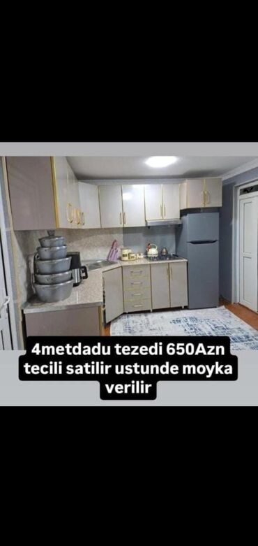 i̇şlənmiş mebel: Mətbəx mebeli 650m 4 metra yendir Gəncə şəhərində