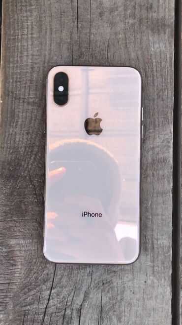 Apple iPhone: IPhone Xs, Б/у, 64 ГБ, Matte Gold, Зарядное устройство, Чехол, 92 %