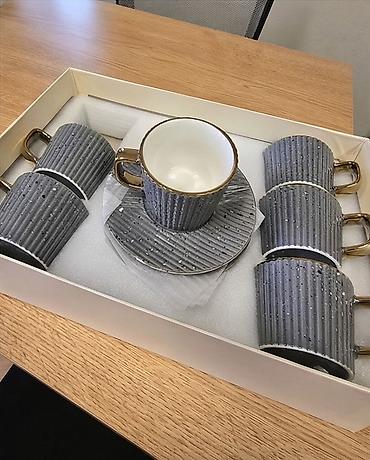 turk sekiller: Çay dəsti, rəng - Boz, 6 nəfərlik — 5