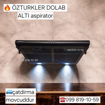 Plitələr və bişirmə panelləri: Aspirator Öztürklər, rəng - Qara, Yeni