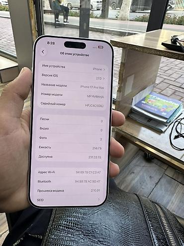 чехол для airpods 4: IPhone 17 Pro Max, Б/у, 256 ГБ, Серебристый, Зарядное устройство, Защитное стекло, Чехол, В рассрочку, 96 % — 7