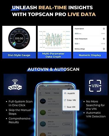 Auto dijagnostika: TOPDON Topscan Pro Bluetooth OBD2 za iOS / Android Dijagnostika svih — 29