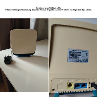 Mobil telefonlar üçün digər aksesuarlar: 4G LTE Wi‑Fi router Model: CPE8102-SI-2D-1V, WiFi-3.x Dəst: router