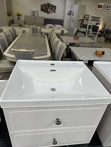 silver kitchen: Тумба с раковиной для ванной HR8501-60 - Комплект: керамическая — 2