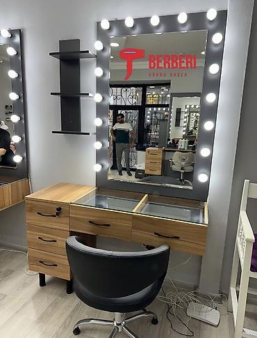 salon guzguler: Vizaj/saç ustaları üçün professional vizaj masaları və salon güzgü — 9