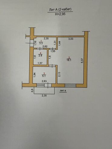 продажа дома иссык куль кашара сарай: 1 комната, 32 м², Индивидуалка, 2 этаж, Старый ремонт