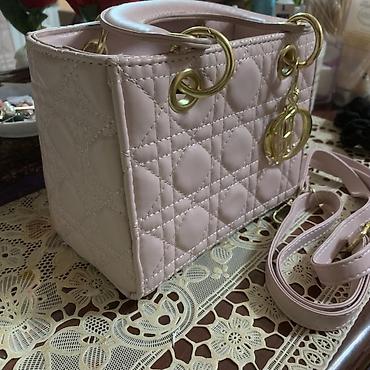 soft shell: Сумка мини-формата в стиле Lady Dior, цвет нежно-розовый. Ношеное 2 — 2