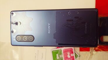 xaçmaz telefon: Sony Xperia 5, 64 GB, rəng - Göy, Barmaq izi, Sənədlərlə