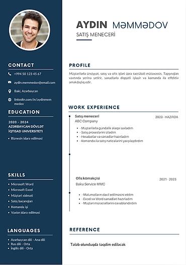 güvən ümumi tarix pdf 2025: CV hazirlanmasi / Resume / is ucun CV - 5 AZN Is ucun seliqeli CV — 1