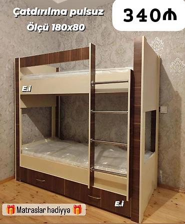 İki mərtəbə Çarpayı - 340 AZN💥 ✔️Rəng seçimi var Ölçüsü 180x180x80