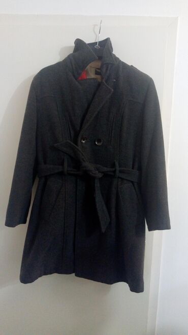 zenski crni kaput: XL (EU 42), Jednobojni, Sa postavom