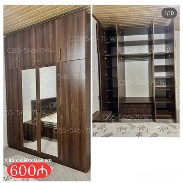 Dolablar: Yeni, 4 qapılı Düz dolab, Şifonyer