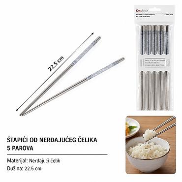 Kašike: KMT Style štapići od nerđajućeg čelika – set 5 parova - Materijal — 1