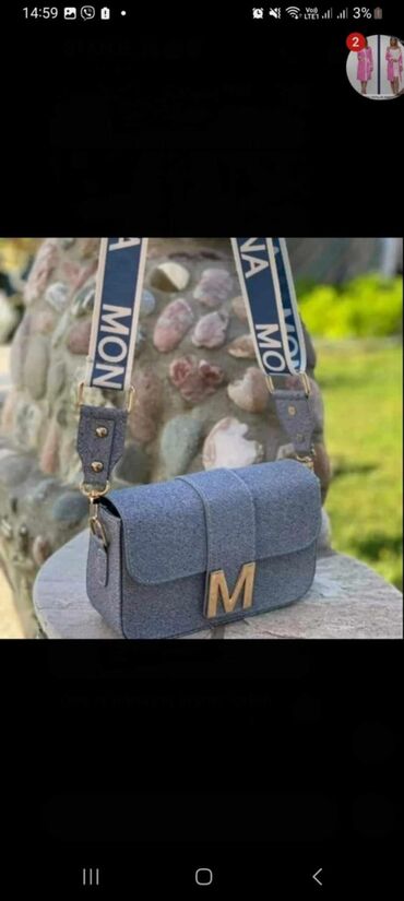 mona crne torbe: Shoulder bag, Material: Leather