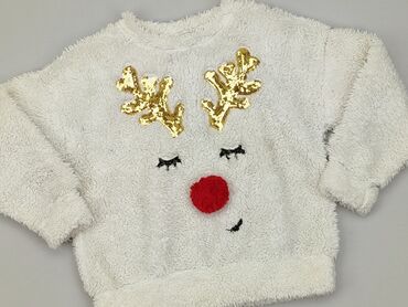 białe sweterki dziewczęce: Sweterek, F&F, 5-6 lat, 110-116 cm, stan - Dobry