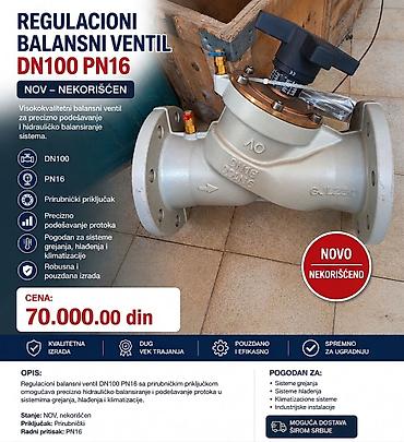 Oprema za grejanje: Regulacioni balansni ventili – više modela 1) DN100 PN16, prirubnički — 1