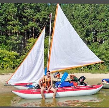 Лодки и комплектующие: Продаю Парусный катамаран Валдай 6 с мотором 6л.с. Катамаран Валдай 6 — 5