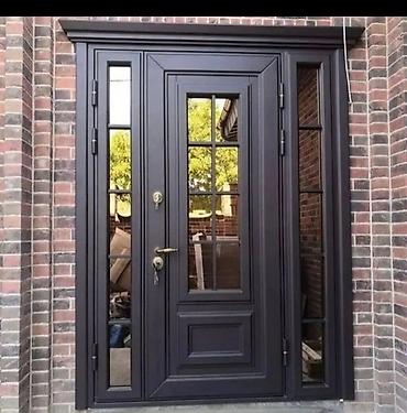 Двери для домов и квартир: Двери для домов и квартир, Бронированная, Одностворчатая, Кыргызстанская, Со стеклом, цвет - Фиолетовый — 18