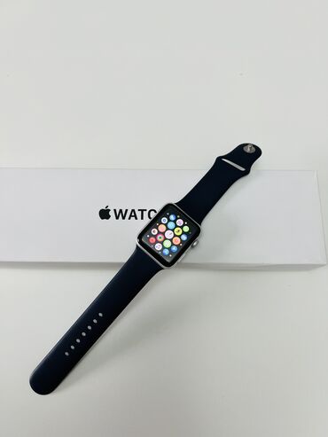 часы gps: Apple Watch Series 2 42mm, синий спортивный ремешок, корпус из