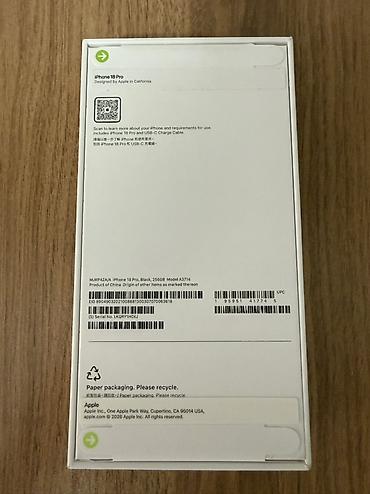 ayfon cin: IPhone 18 Pro, 256 GB, Qara, Face ID — 2