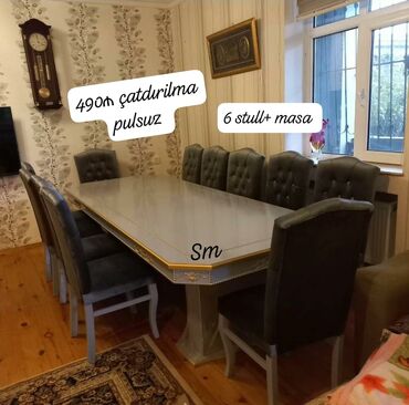 Masa və oturacaq dəstləri: Qonaq otağı üçün, Yeni, 6 stul — 5