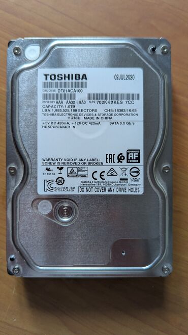 type c usb: Накопитель, Б/у, Toshiba, HDD, 1 ТБ, 3.5", Для ПК